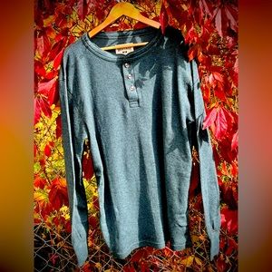 Stanfield’s Irregular Waffle Knit Henley - Men XL - Cyan Blue